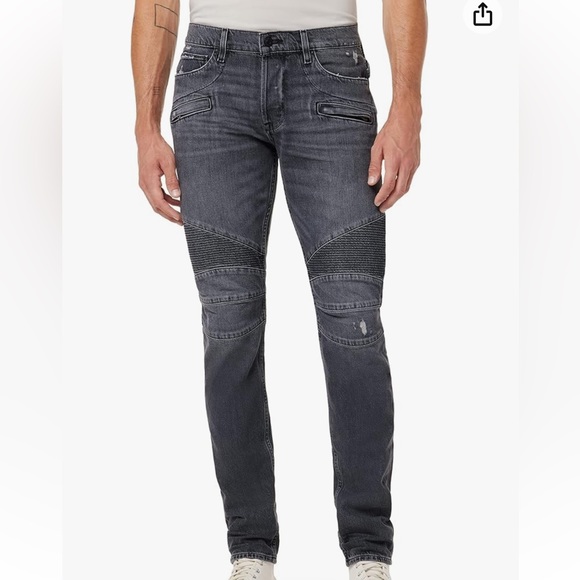 HUDSON BLINDER V2 Ribbed Stretch Skinny BIKER MOTO Jeans 32
